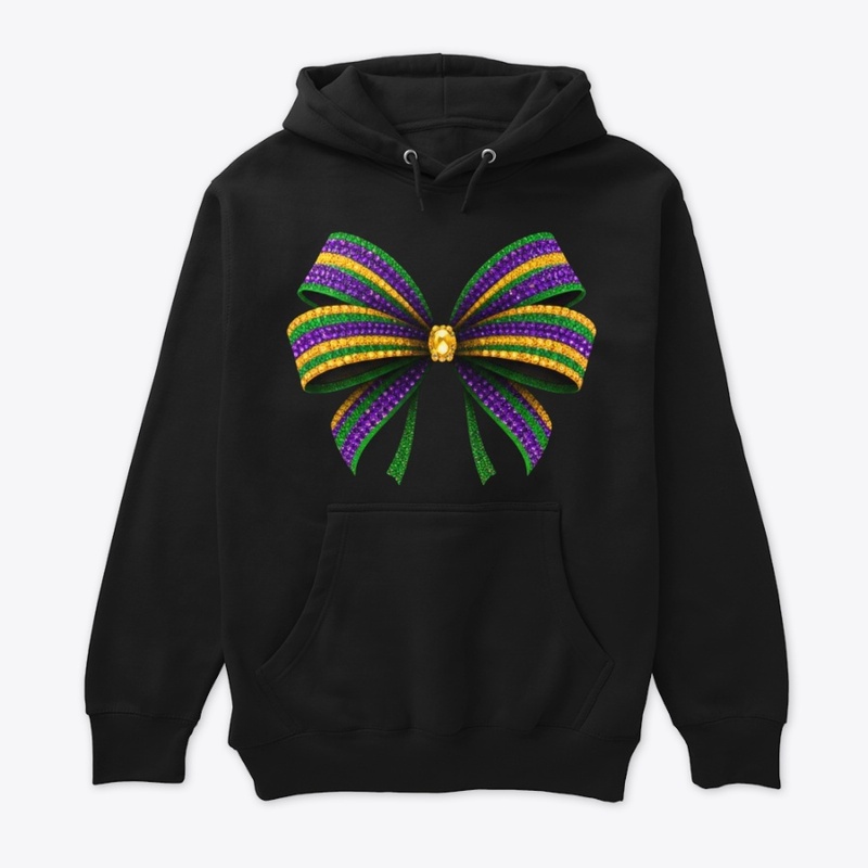 Rhinestones Mardi Gras Bow