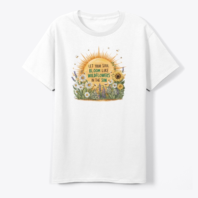 Hand Drawn Sun and Wildflowers Design