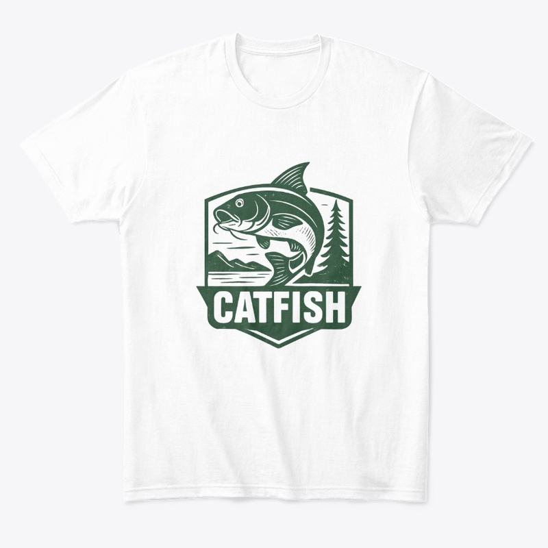 Retro Catfish Fishing Badge