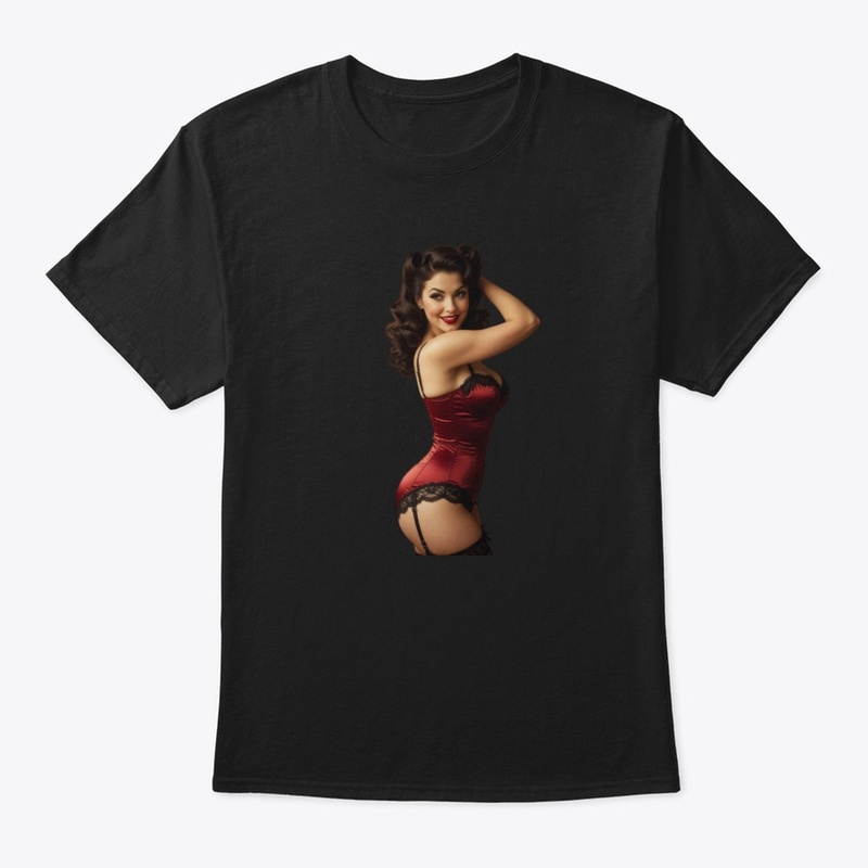 Vintage Red Corset PinUp Girl Rockabilly
