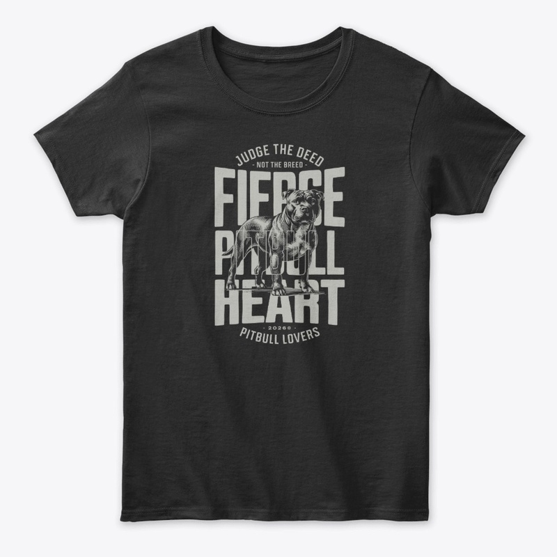 Fierce Pitbull Heart Powerful Breed Dog