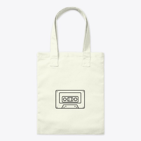 Minimal Cassette Tape Black Lines Natural T-Shirt Front