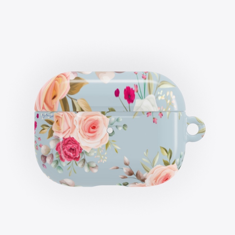 Sky blue bright floral design 