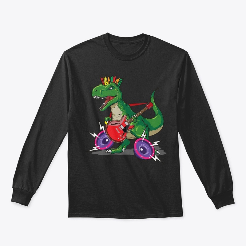 Dinosaur And Electric Guitar Lover Gift