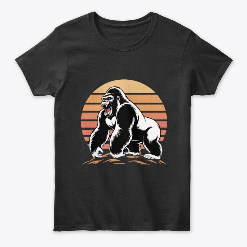 Roaring Retro Gorilla Tee