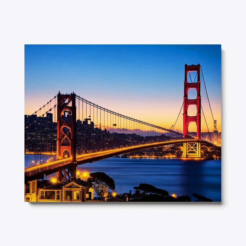San Francisco Skyline & Bridge Canvas