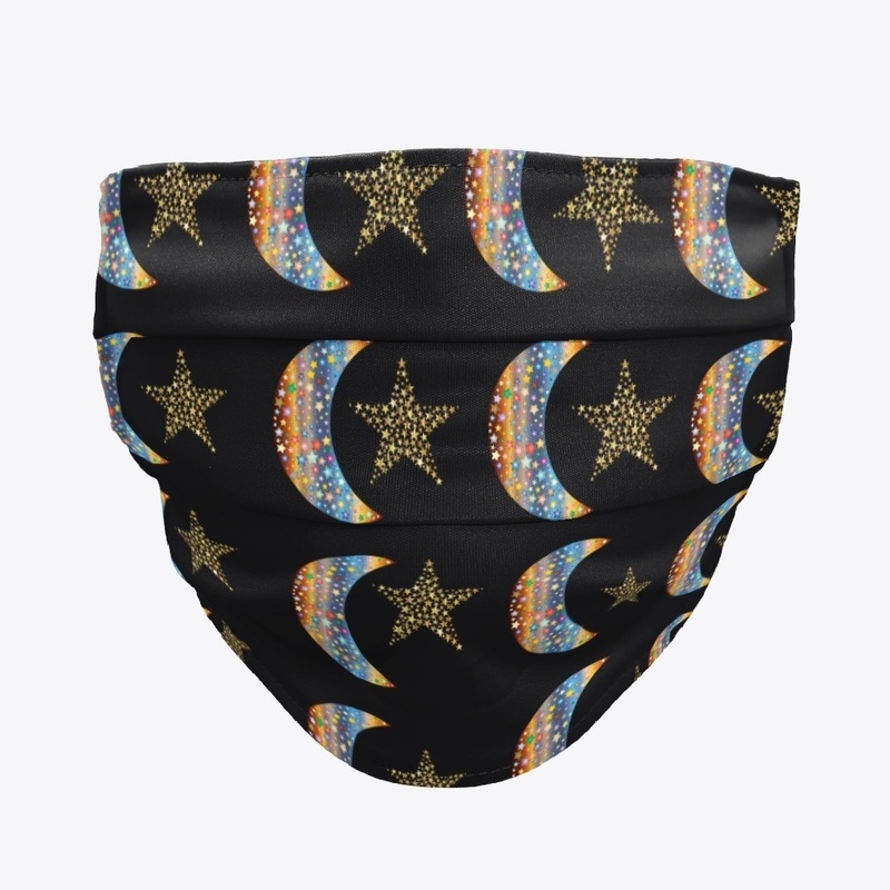 moon star cloth face mask & neck gaiter