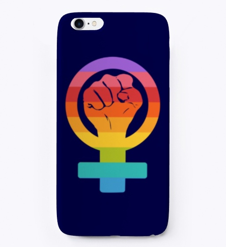 Colorful female activist symbol