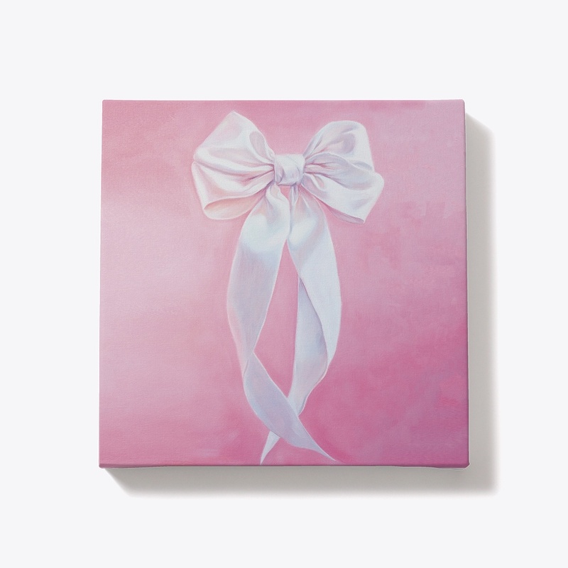 White Bow with Pink 