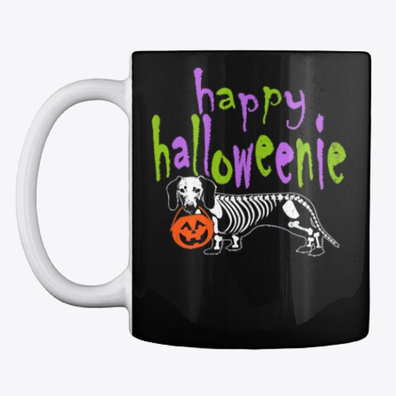 Dog in Skeleteon Costume Halloweenie