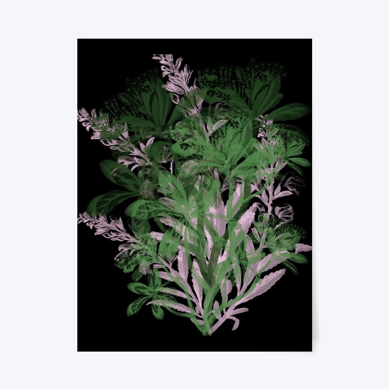 Vintage Green and Pink Floral