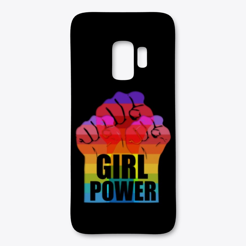 Three fists up for girl power