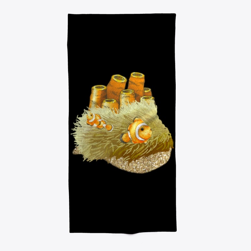 Watercolor clown fishes