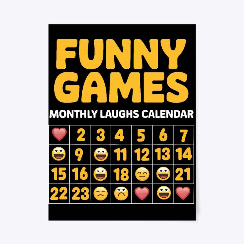 "Fun Games" Typography Calendar design. 