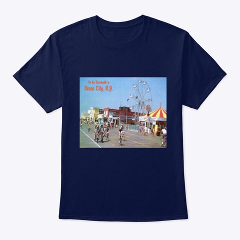  Ocean City Nj Boardwalk Navy Camiseta Front