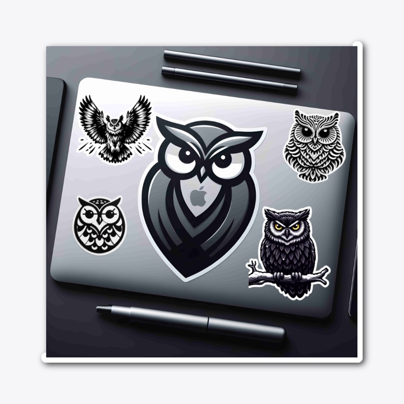 black owls stickers