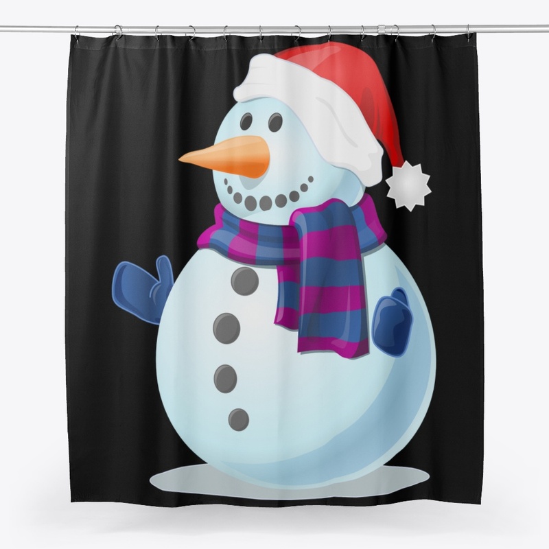 Snow man wearing santa hat design