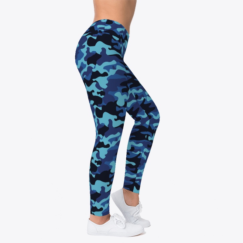 Blue Camo Leggings