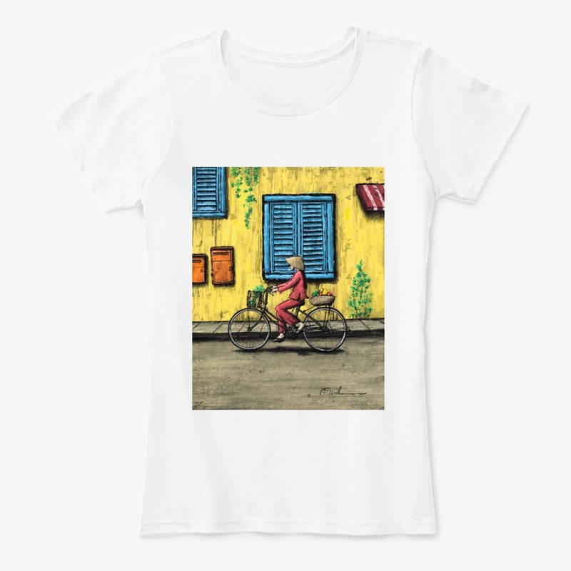 Bicycle girl art print