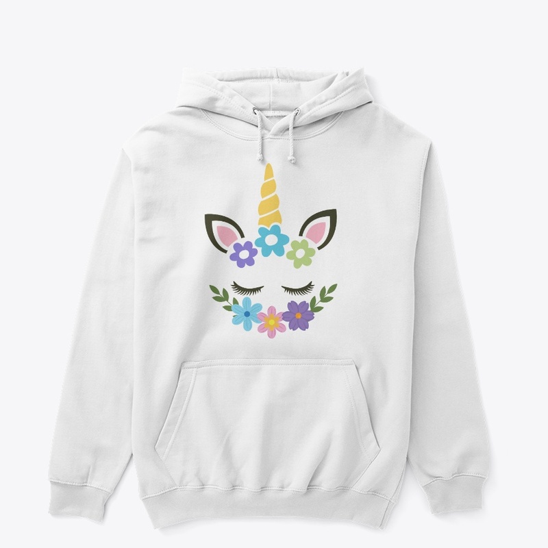Unicorn Face, Flowers, and Horn