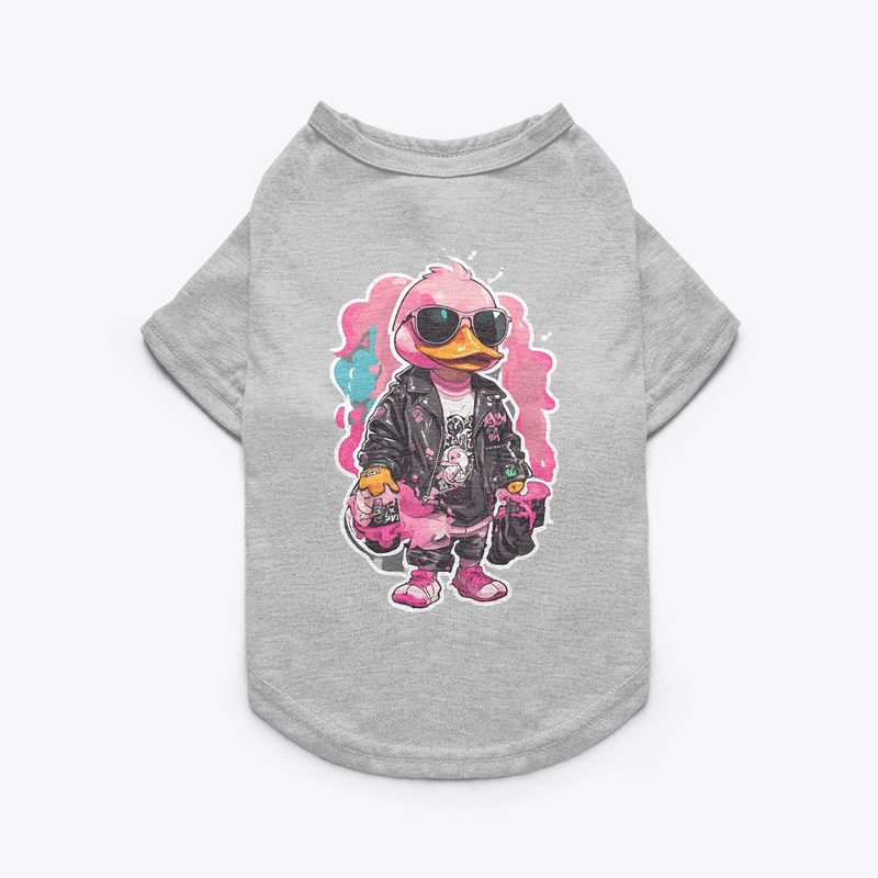 cute pink duck ,wearing sunglasses