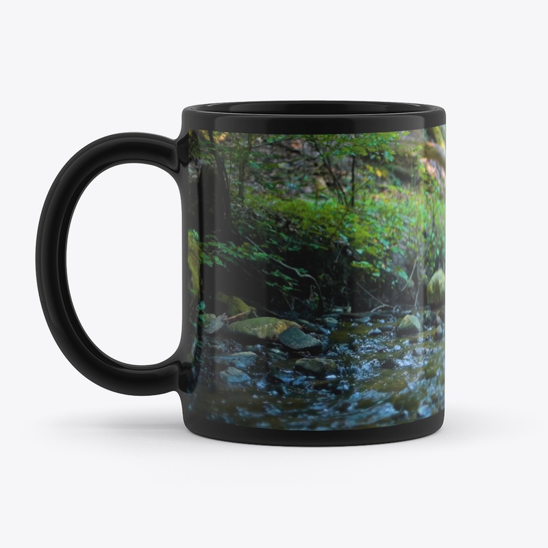 Creek View/Greenery Scene 2-Black Mug