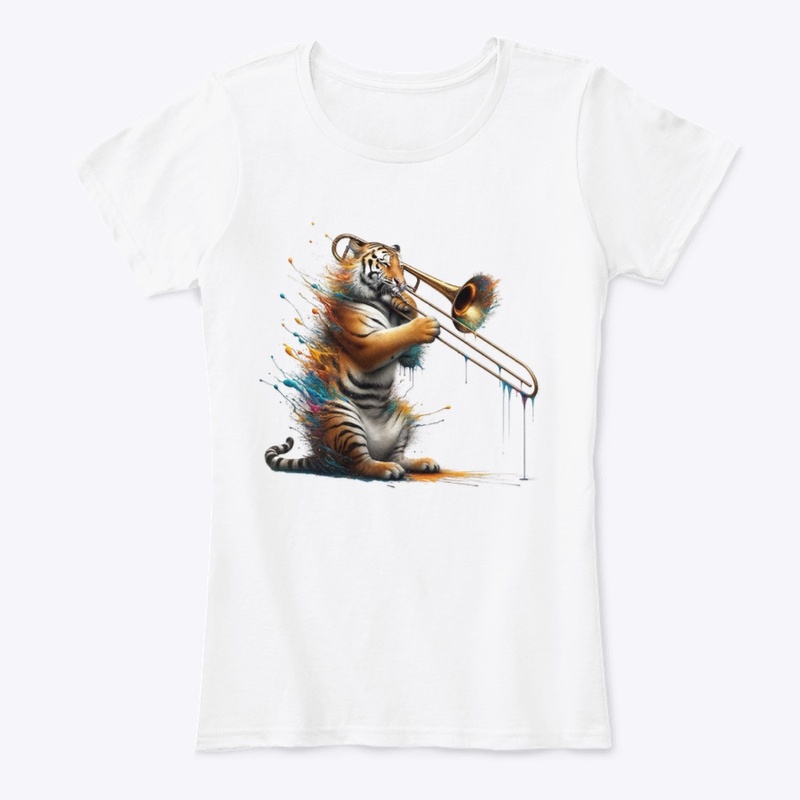 tiger playing trombone