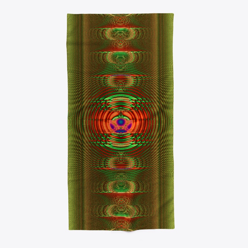 Fractal Ripples Gr/Or Beach Towel