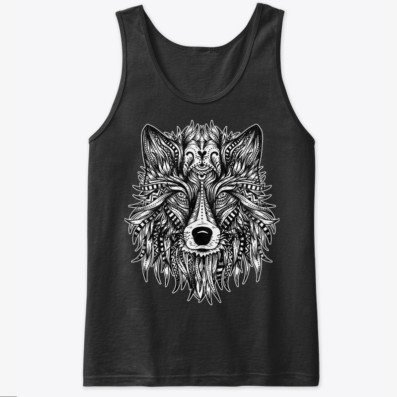 Mandala Style Coolest Tribal Wolf