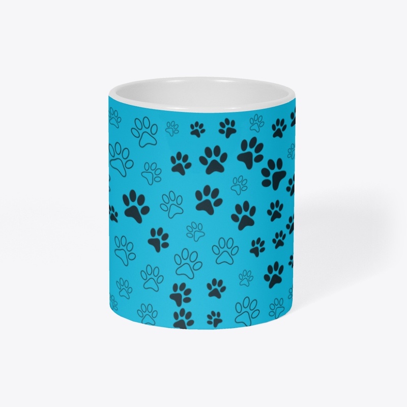 Dog Paw Print Pattern Mug