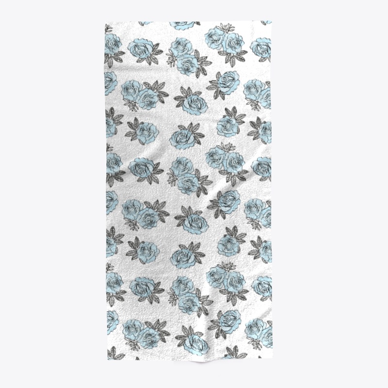 Blue Rose Pattern Color Vector 