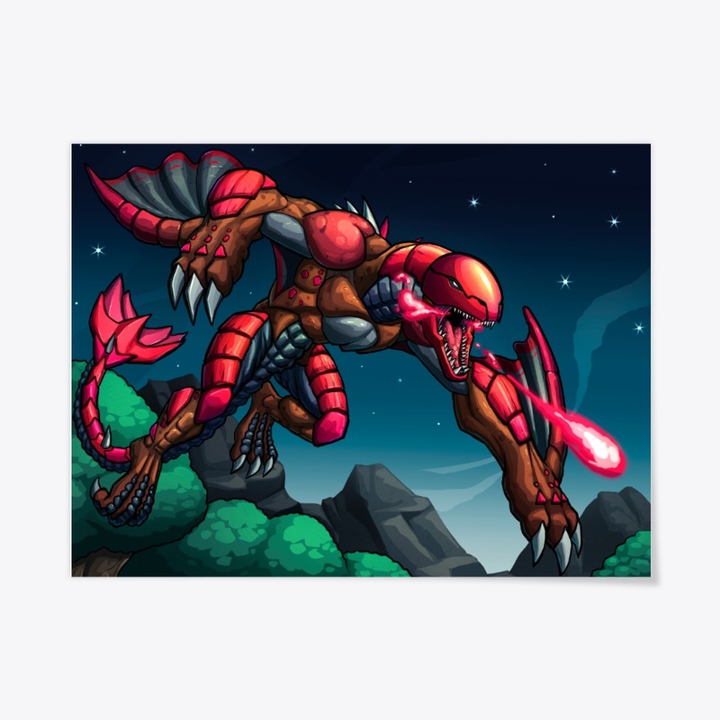 Red Hooded Night Wyvern POSTER