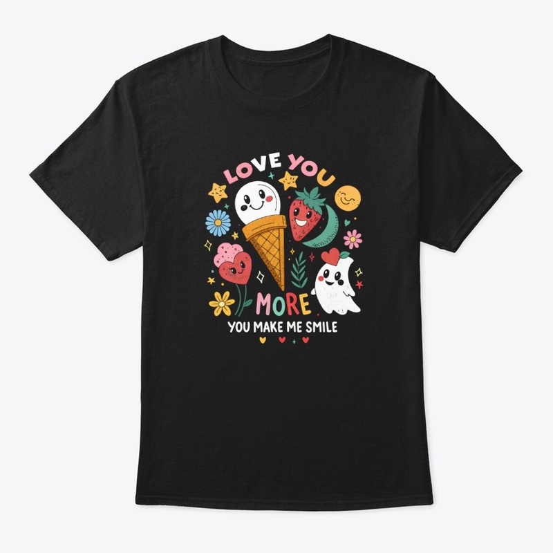  Whimsical Ghosts & Ice Cream Tee"