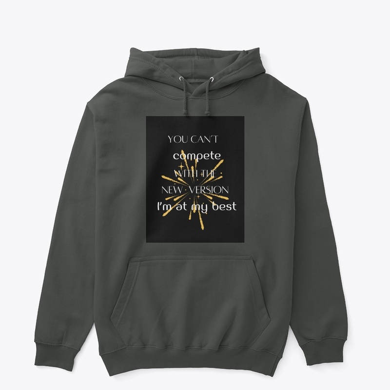 black and orange Typography T-shirt