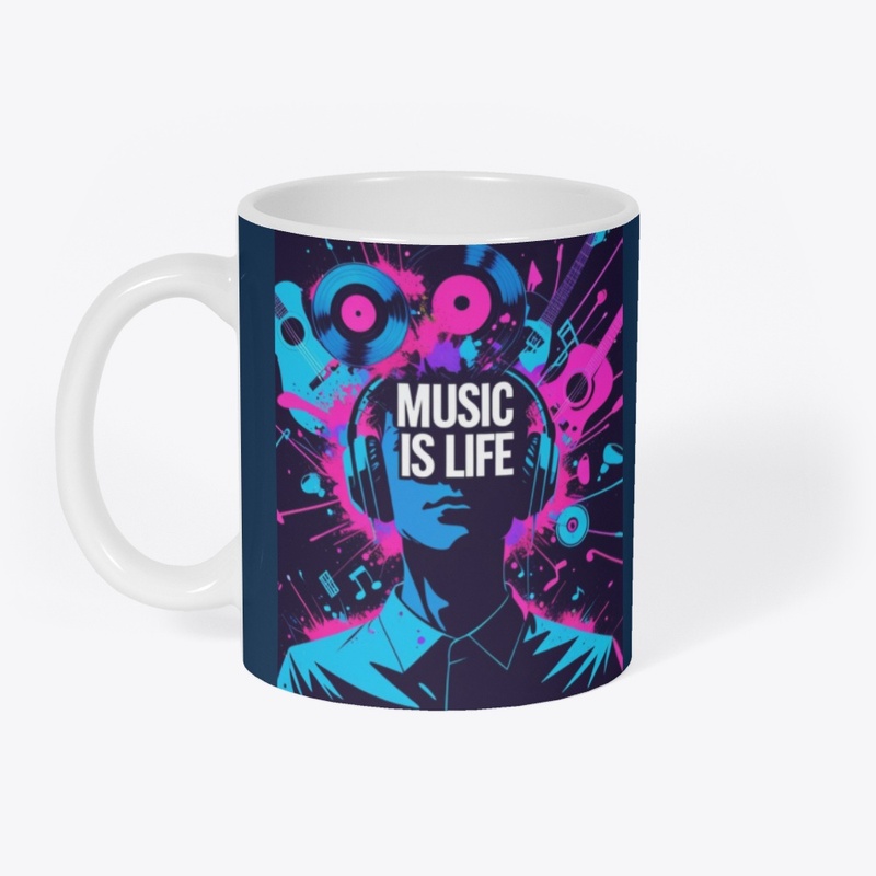 Music Is Life – Vibrant Headphone  Art