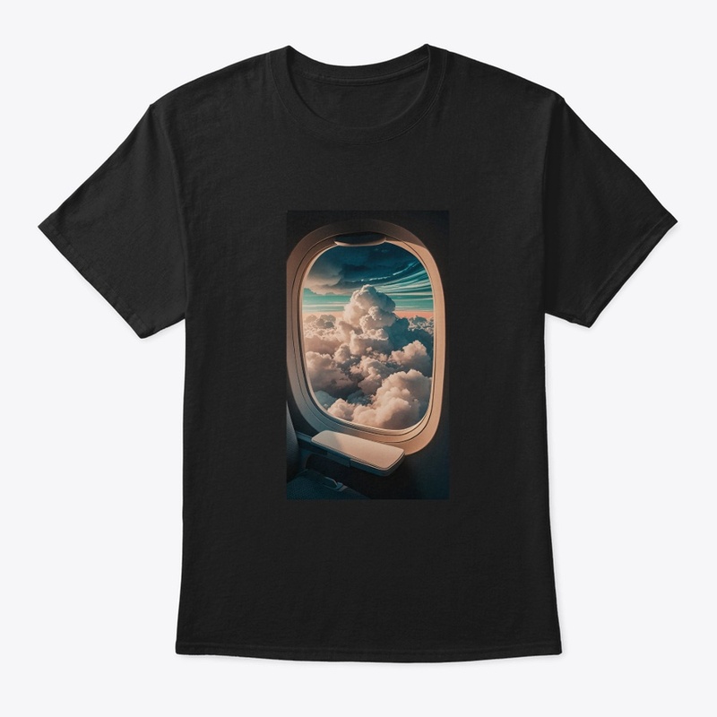 Plane cloud and window tee shirt 