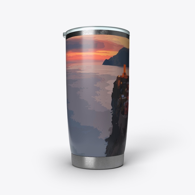Sunset On A Seaside City