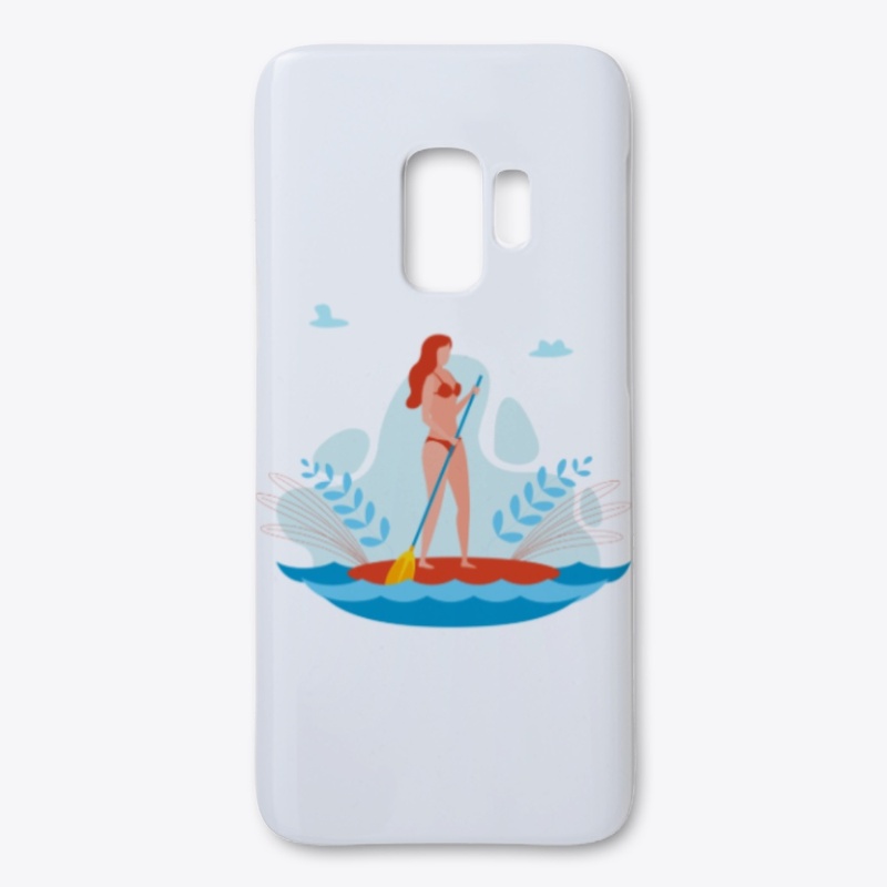 SUP paddle board woman illustration