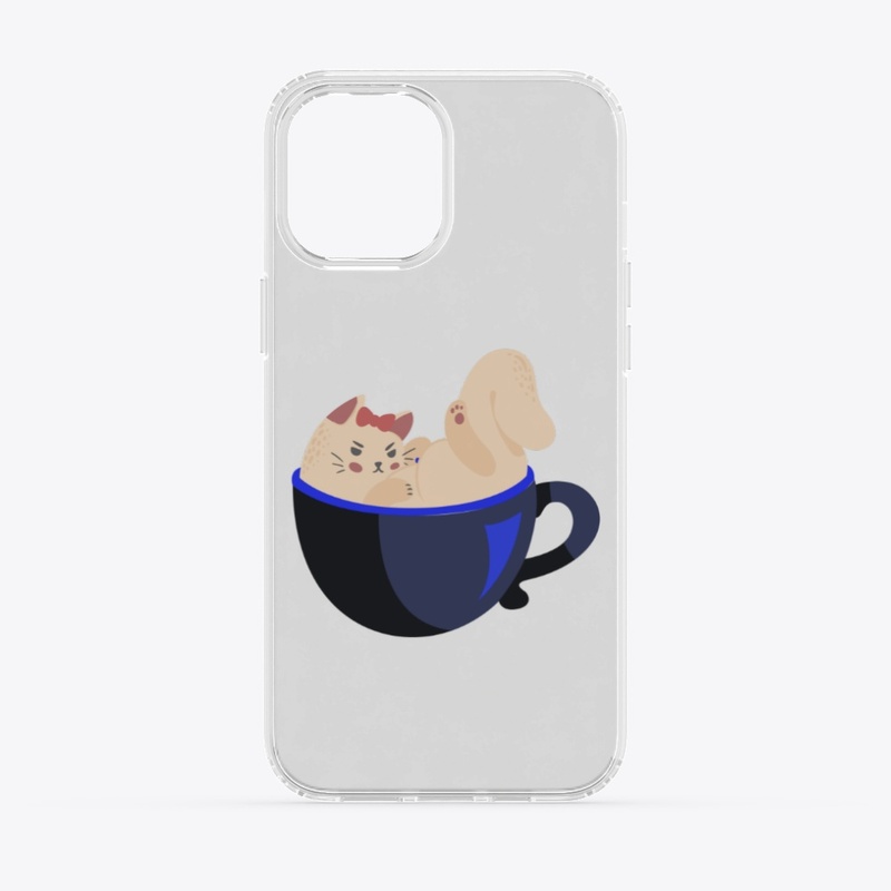 Cat enjoying coffee