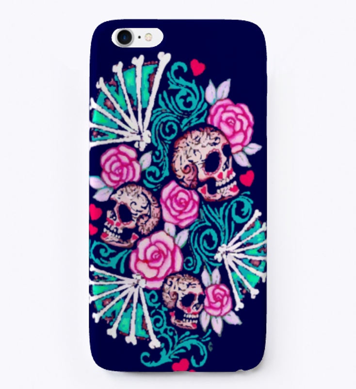 Floral skull iPhone case