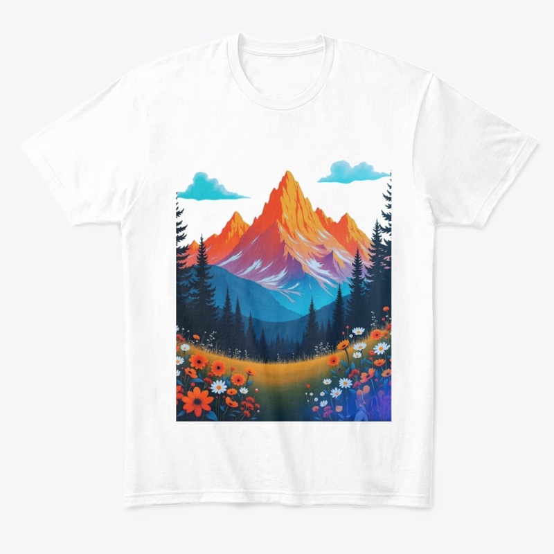 Orange mountain design 