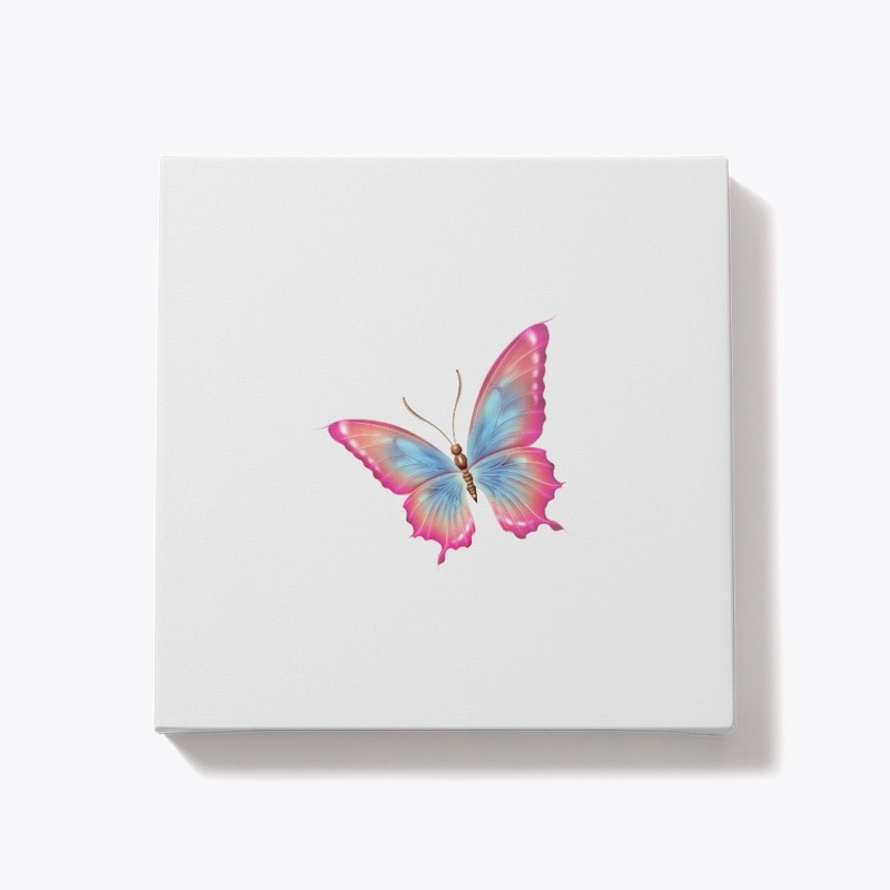 pink and blue butterfly 