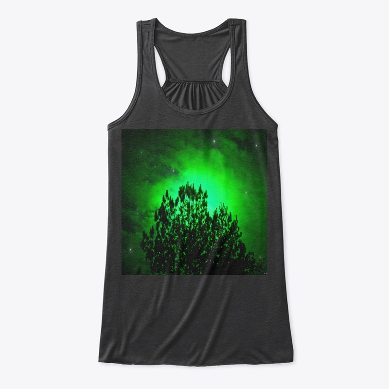 green tree glowing