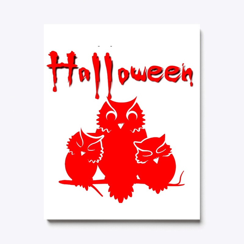 Halloween - Hiboux rouges