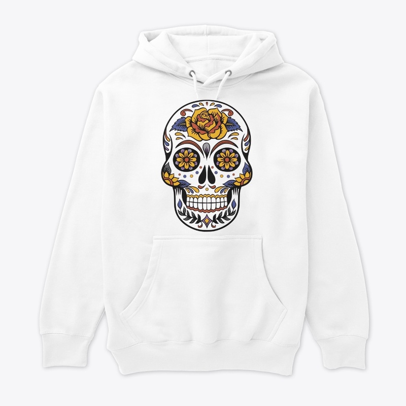 skull and flowers 