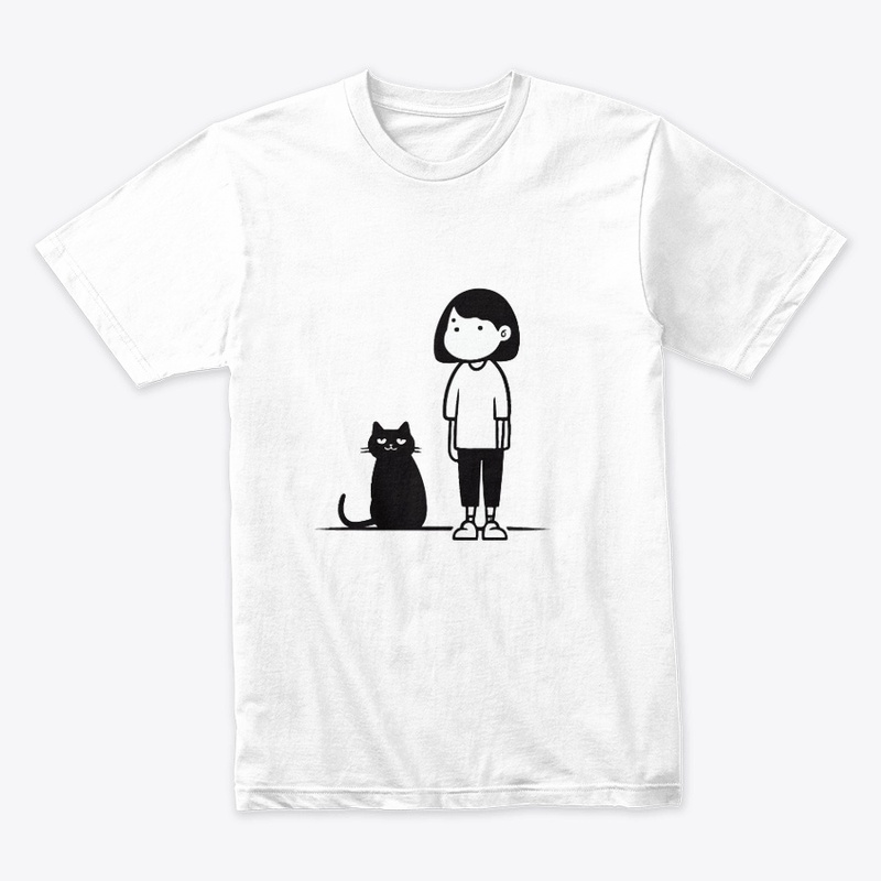 girl and cat