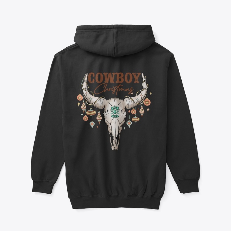 Cowboy Christmas Western Bull Skull