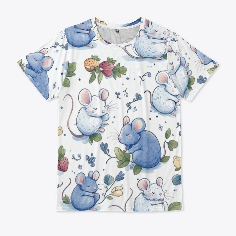 Whimsical Mice & Floral Pattern
