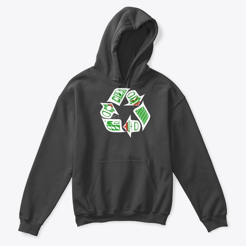 Tlingit Formline Recycle Symbol (White)