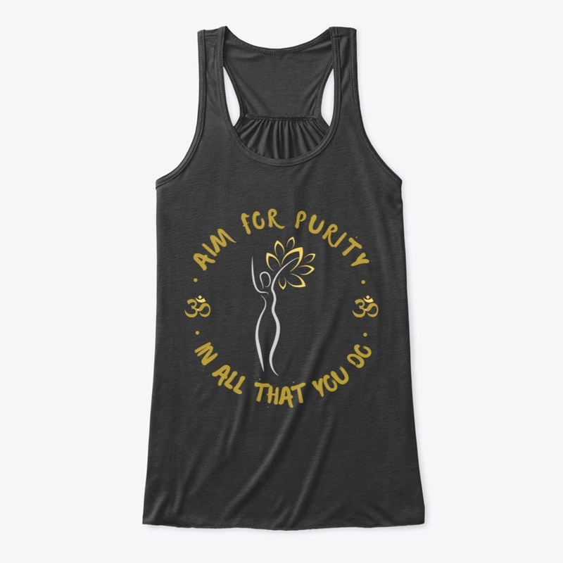 Ladies racer back vest "AIM FOR PURITY "